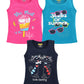 BABA AND BABY Kids Top Cotton Printed Sleeveless Tshirt for Girls Pack of 3 (1112 Years, Pack of 3A)