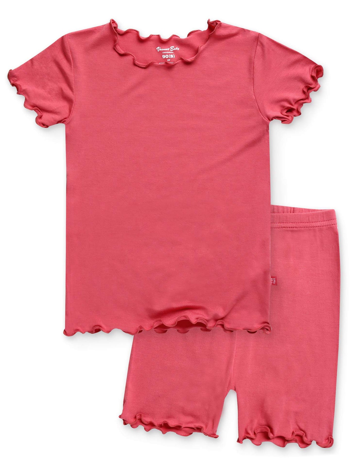 Vaenait Baby Infant Kids Toddler Short Sleeve Sleepwear Pajamas 2Pcs Set Shirring Rosecoral Xxl