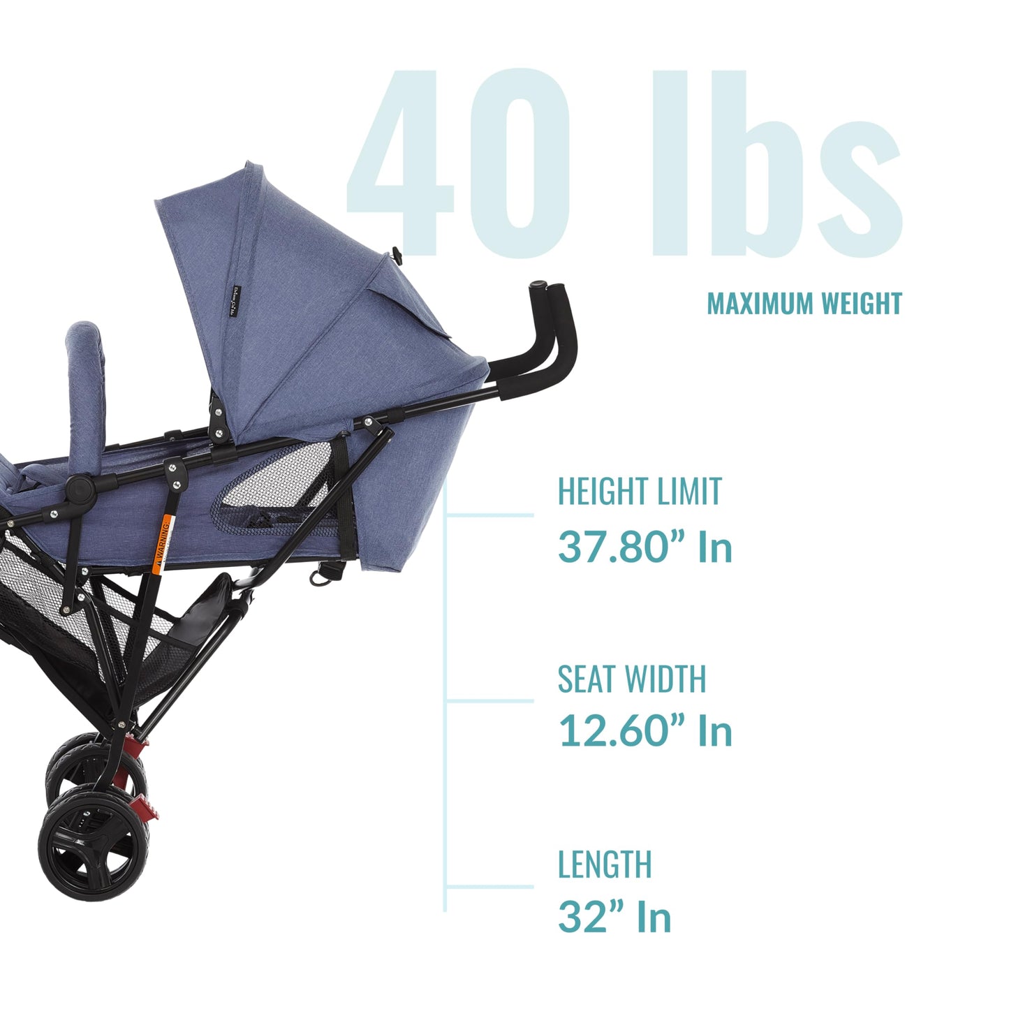Dream On Me Vista Moonwalk Baby Stroller In Blue, Lightweight Infant Stroller With Compact Fold, Multi-Position Recline Umbrella