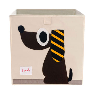 3 Sprouts Toy Storage Organizer: Toy Box Cube Organizer for Playroom, Nursery - Foldable Storage Bin - Dog
