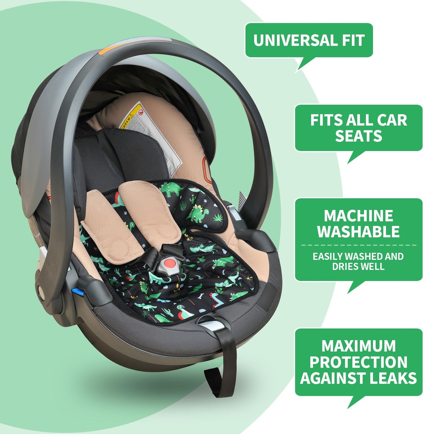 2 Pack Dinosaur Car Seat Protector For Potty Training Waterproof Piddle Pad Cover From Spillages Nappy Leaks Toilet Training Ant
