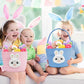 Easter Basket, Easter Bunny Gift Basket For Kids, Handmade Cotton Woven Egg Hunts Basket For Girls & Boys, Easter Gifts Storage