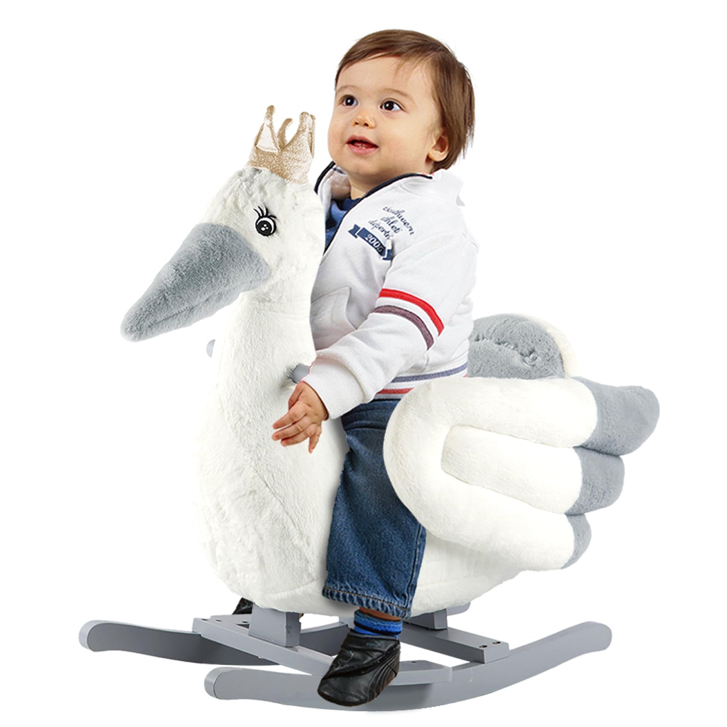Rocking Horse, Baby Animal Rocker, Rocking Horse with Seat, Ride on Horse, Plush Rocking Horse, Wooden Rocking Horse for Toddler