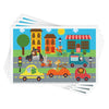 Disposable Stick-On Placemats 40 Pack For Baby & Kids, Toddler Placemats In Reusable Pouch 12' X 18' (Multicolor Animals Drivi