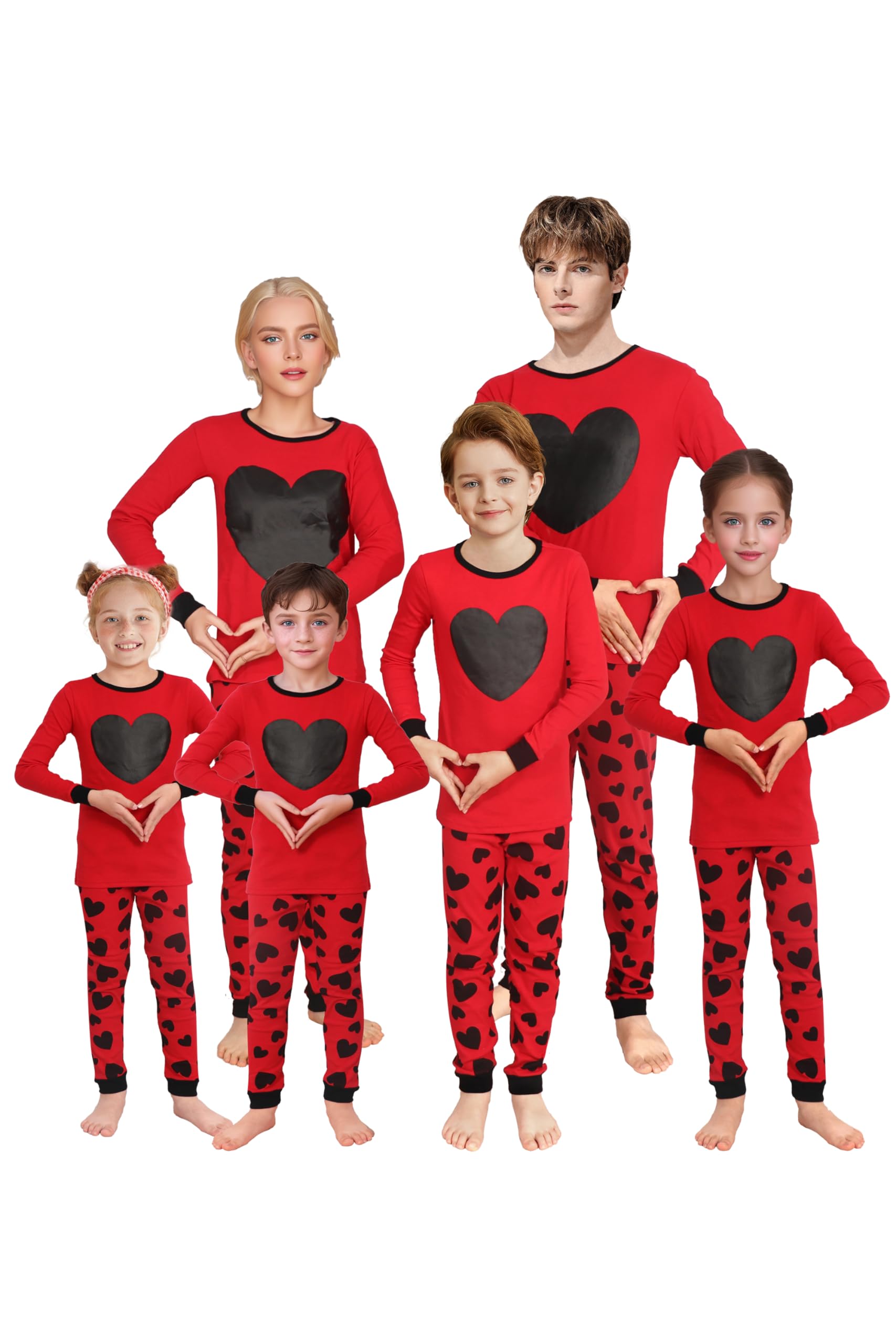 Family Feeling Baby Girls Pajamas Long Sleeve Heart Cotton Pyjamas Valentines Day Boys Toddler Kid Pjs Size 18-24 Monthes