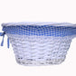 Krzil Easter Basket Gift Basket Oval Willow Round Wicker Storage Basket With One Drop Down Handle Fabric Cotton Linen For Office