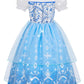 Marendyee Princess Dress For Girls Halloween Costume Outfit Sparkly Tulle Mesh Fancy Dresses Puff Sleeve Birthday Gift