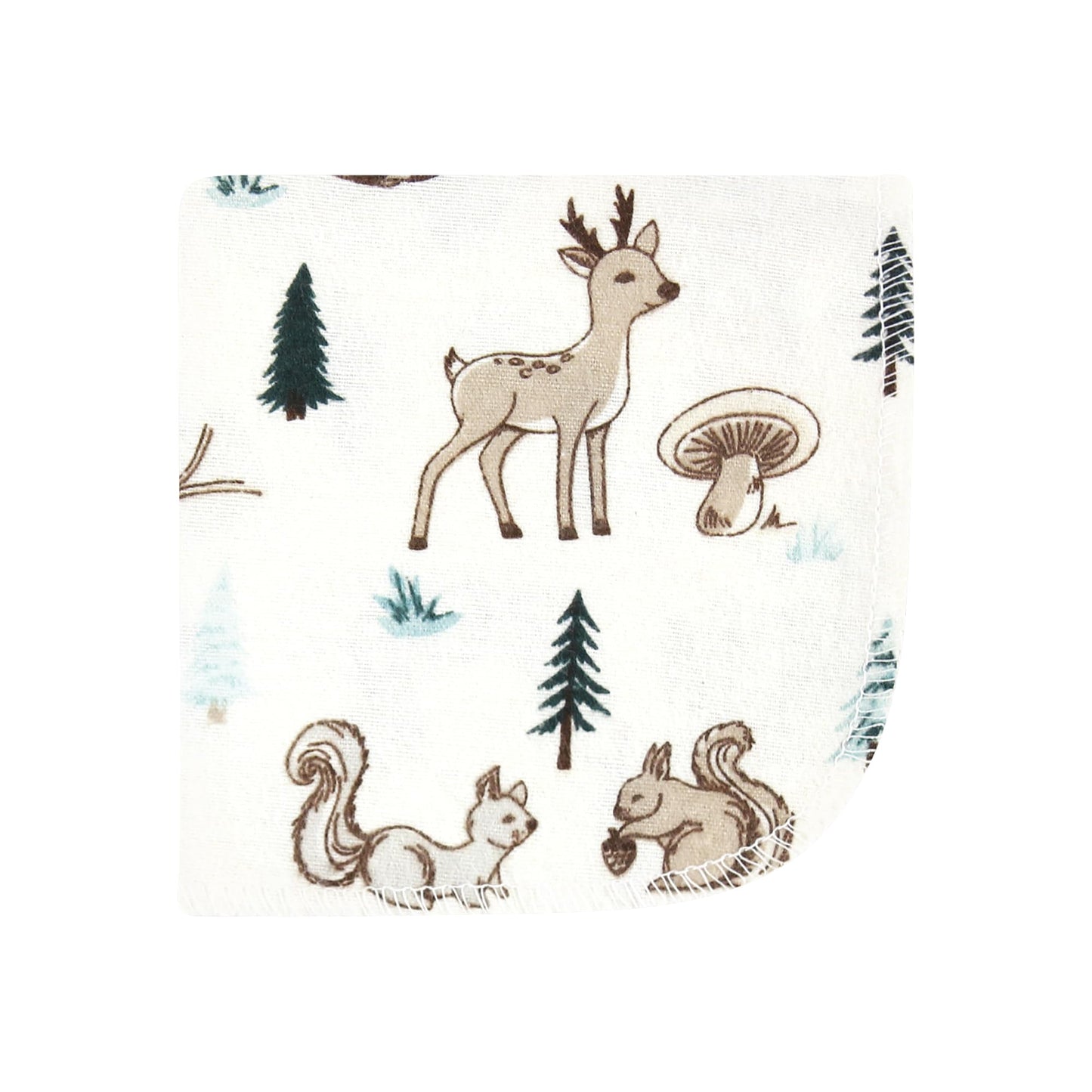 Hudson Baby Unisex Baby Flannel Washcloths, Boy Woodland Pals 10Pk, One Size