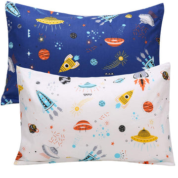 Kids Toddler Pillowcases - 2 Pack 1 Pillow Cover Pillowslip Case Fits Pillows Sizesd 13 X 18 Or 12X 16 For Kids Bedding Pillow C