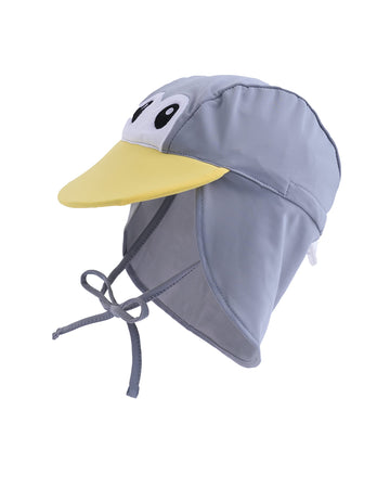 Cuddle Club Baby And Toddler Adjustable Sun Hat | Upf 50+ All-Day Uv Protection For Infant 'S Head & Neck - Penguin Grey M