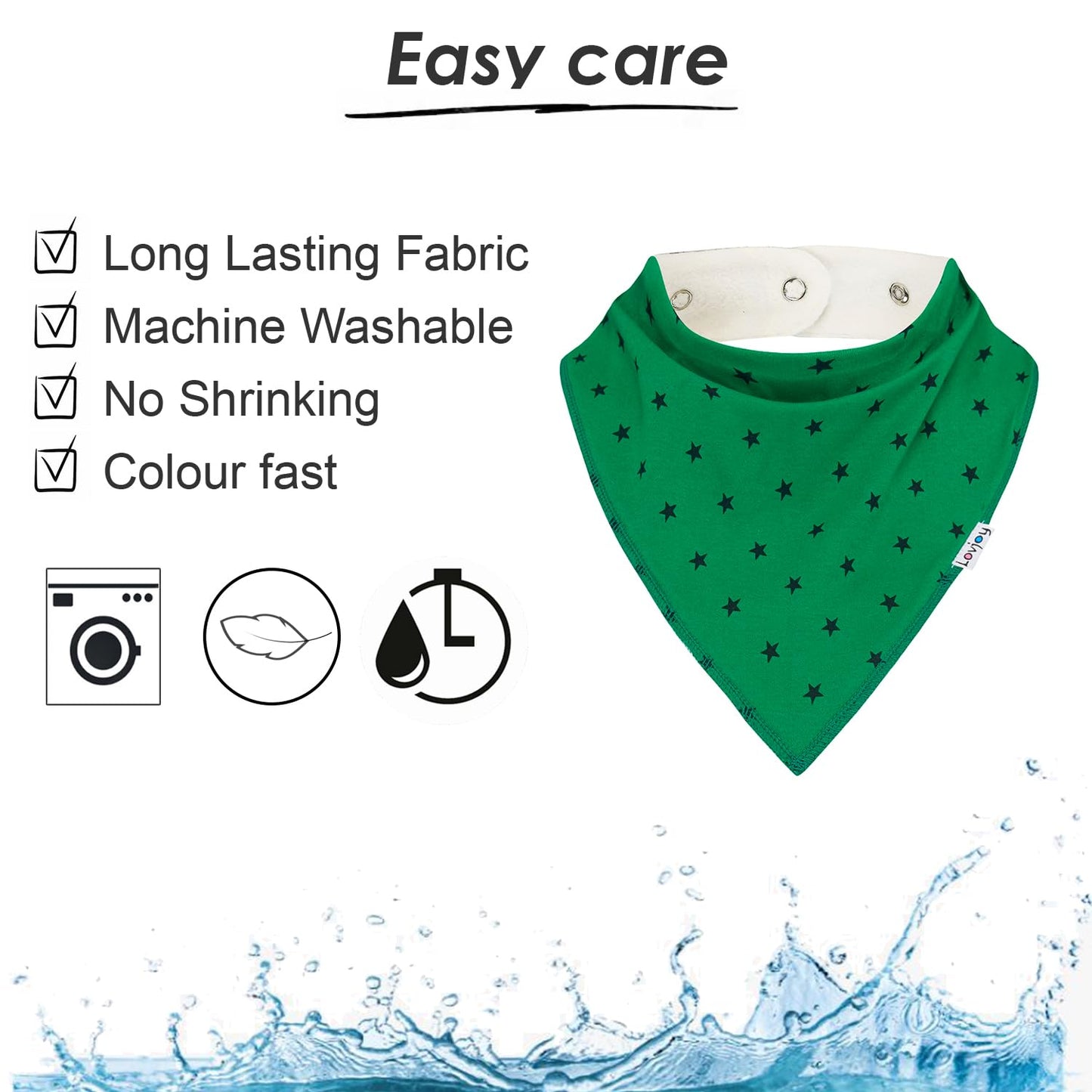 Lovjoy Large Bandana Bibs - Special Needs Bibs - For Older Children, Youth And Adults - Practical, Absorbent And Stylish (Set 02