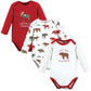 Hudson Baby Unisex Baby Cotton Long-Sleeve Bodysuits, Moose Be Christmas, 0-3 Months