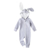 Owlivia Organic Cotton Baby Boy Girl Zip Up Sleep N Play, Footless, Long Sleeve(12-18 Months, Grey Bunny)