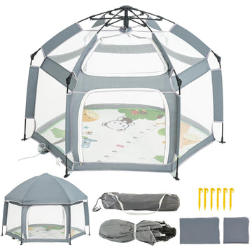 Baby Playpen With Mat - Play Pen For Babies And Toddlers With Balls - Playards With Mat And Accessories - Sport Playpen - Discov