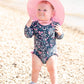Rufflebutts Baby/Toddler Girls Pink Adjustable Sun Hat W/Upf 50+ Protection - 6-12M