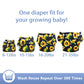 Leekalos Cloth Diapers Reusable for Boys and Girls, Baby Diaper Cloth with Inserts & Wet Bag One Size