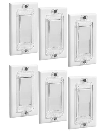 Bates- Magnetic Light Switch Guard, 6 Pack, Clear, Child Proof Light Switch Cover Child Proof