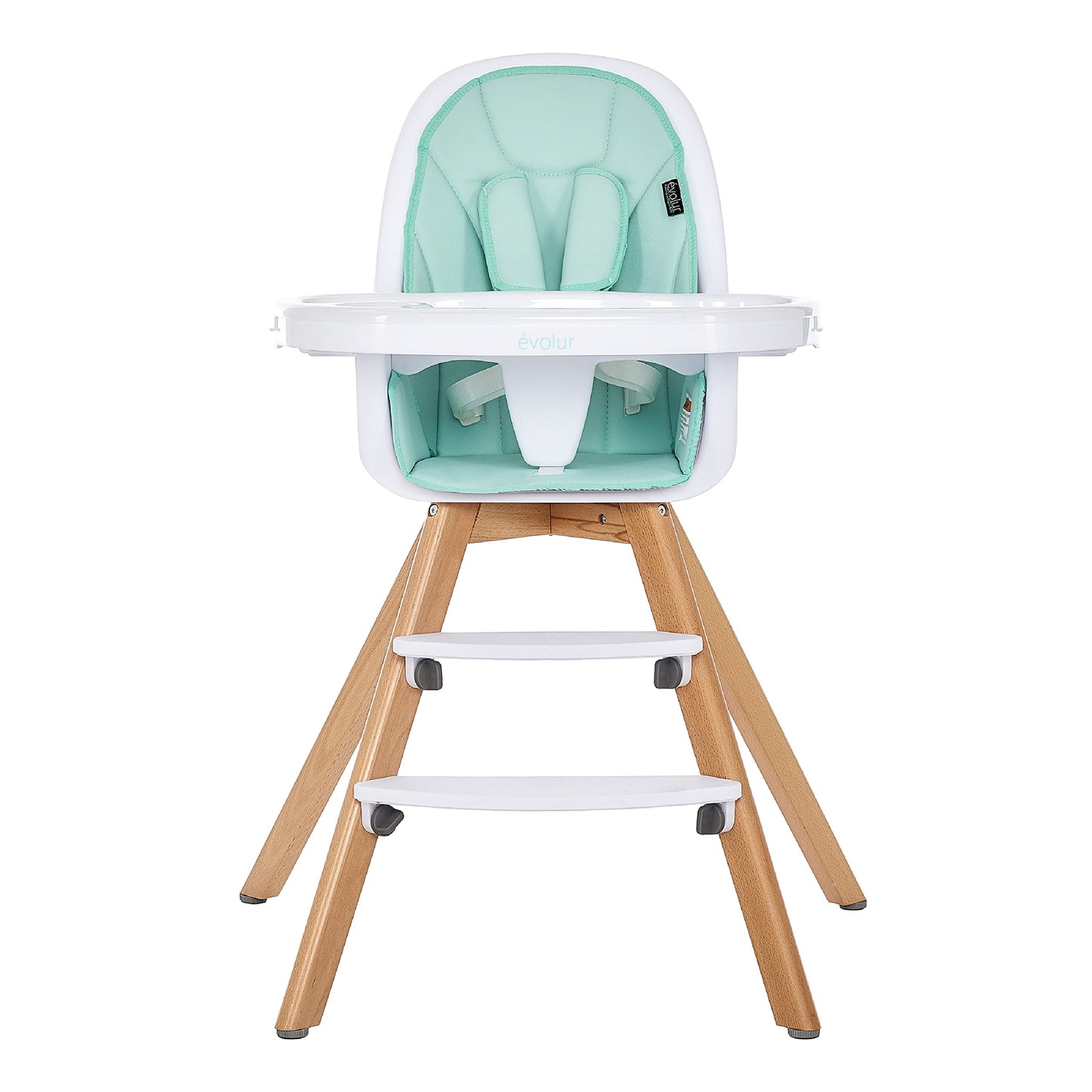 Evolur Zoodle 2 in 1 Convertible Baby High Chair in Mint