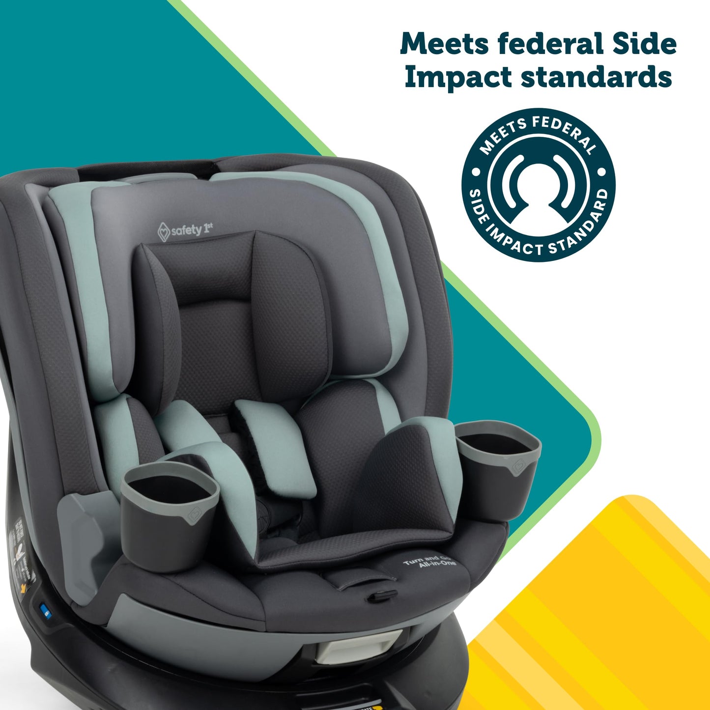 Safety 1st Turn and Go 360 ST Rotating All-in-One Convertible Car Seat, SafetySwivel Technology, SecureTech Installation, 3-in-1