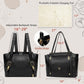 Miss Fong Diaper Bag Tote Leather Diaper Bag Backpack,Large Capacity Mommy Bag Hospital Bag,12 Pockets Travel Diaper Tote With C