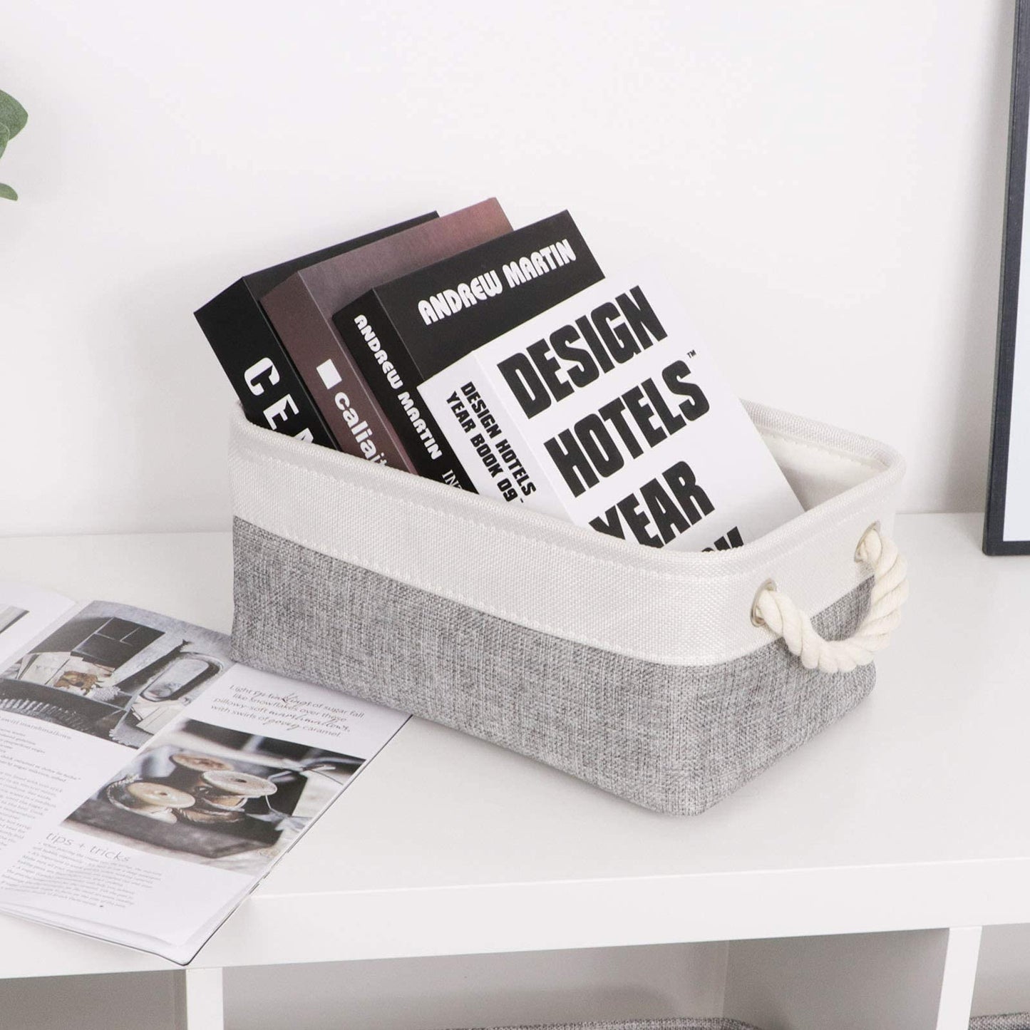 Bidtakay Storage Baskets For Organizing Small Fabric Baskets 11.8 X 7.8 X 5 Inch Collapsible Storage Bins With Handles For Shlev