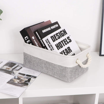 Bidtakay Storage Baskets For Organizing Small Fabric Baskets 11.8 X 7.8 X 5 Inch Collapsible Storage Bins With Handles For Shlev