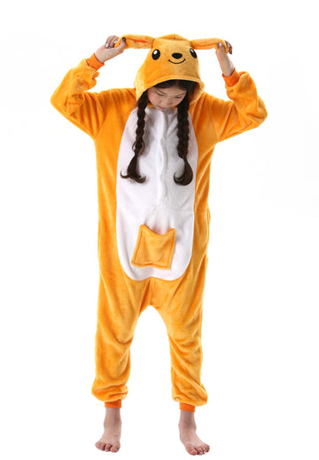 CuteOn Kangaroo Onesie Kids Animal Pajamas for Boys Girls Halloween Christmas Costume Height for 140cm