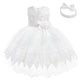 Lzh Baby Girl Party Dress Baby Christening Outfit Girl Baby Girl Dresses 0-3 Months Fancy First Baptism Elegant Party D-White