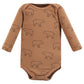 Hudson Baby Unisex Baby Cotton Long-Sleeve Bodysuits, Brown Bear 7-Pack, Newborn
