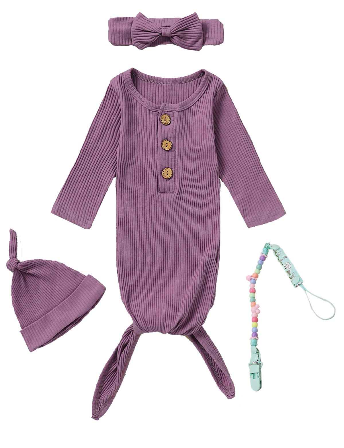 Morygooder Newborn Cotton Nightgowns Neutral Baby Knotted Sleeper Baby – Cutebab WBBAPB0891XNLDC