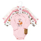 Touched By Nature Unisex Baby Organic Cotton Long-Sleeve Bodysuits, Girl Woodland Alphabet, 3-6 Months
