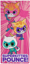 Disney Super Kitties Bath Pool Beach Towel - Kids Super Soft & Absorbent 100% Cotton Towel With Bitsy, Ginny And Sparks, Measure