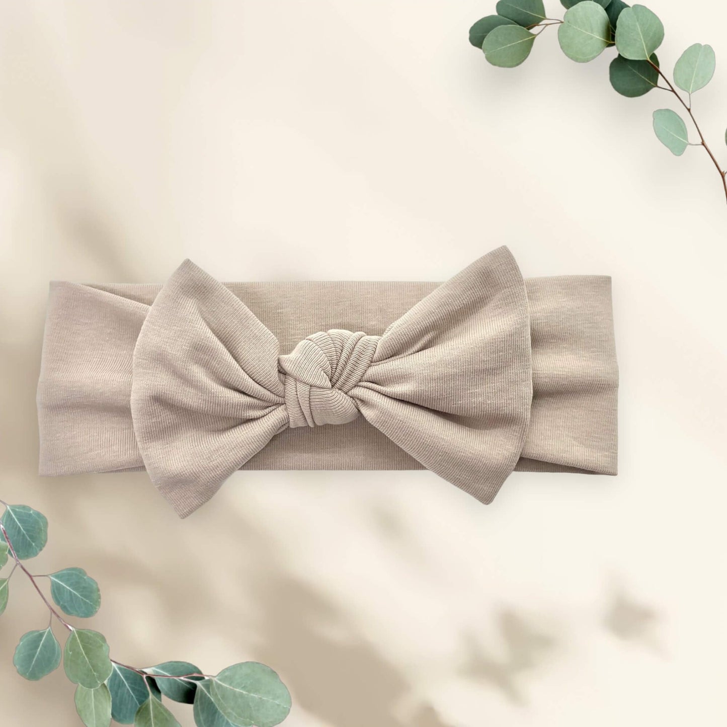 Babygiz Baby Girl Headbands-Infant,Toddler Cotton Handmade Hairbands With Bows Child Hair Accessories (Dark Beige)