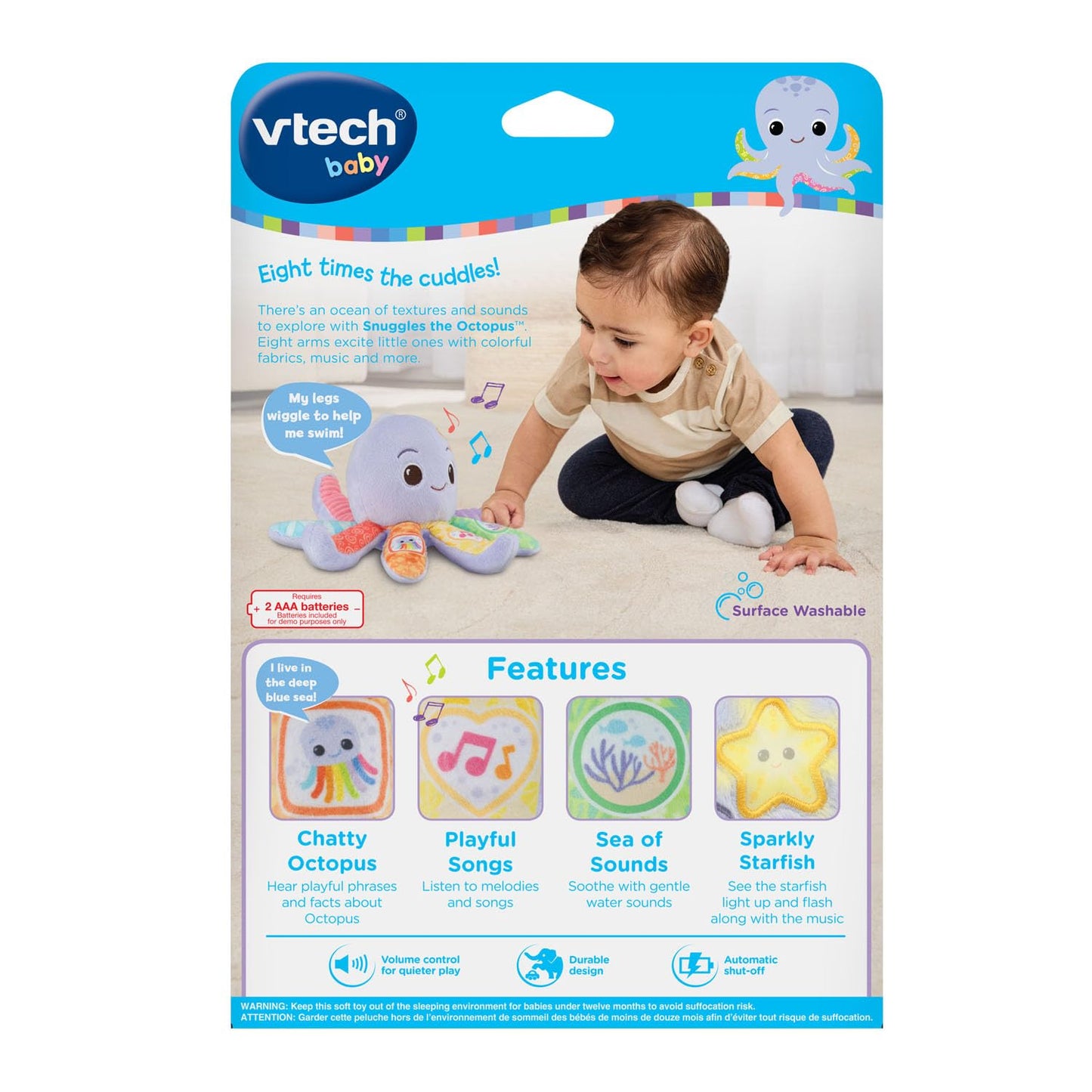 VTech Baby Snuggles The Octopus Musical Plush Toy