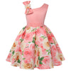 Nssmwttc Flower Girls Dresses Toddler Baby Birthday Halloween Day Easter Pageant Tea Floral Dress (Peach,100)