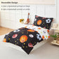 Perfemet Sports Theme Toddler Boys Bedding Set 4 Pieces Basketball Football Printed Toddler Comforter Set Reversible Design Ball