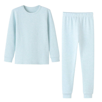 Enfants Ch?Is Kid Thermal Underwear Warm Pajamas For Boy Girl Size 6 Green Stripes