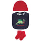 Hudson Baby Baby Cotton Layette Set, Christmasaurus, 6-9 Months