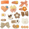 Hair Clips For Girls 16 Pcs No Slip Assorted Barrettes For Kids Bows Orange Brown Cute Hair Accessories For Little Girls Teens T