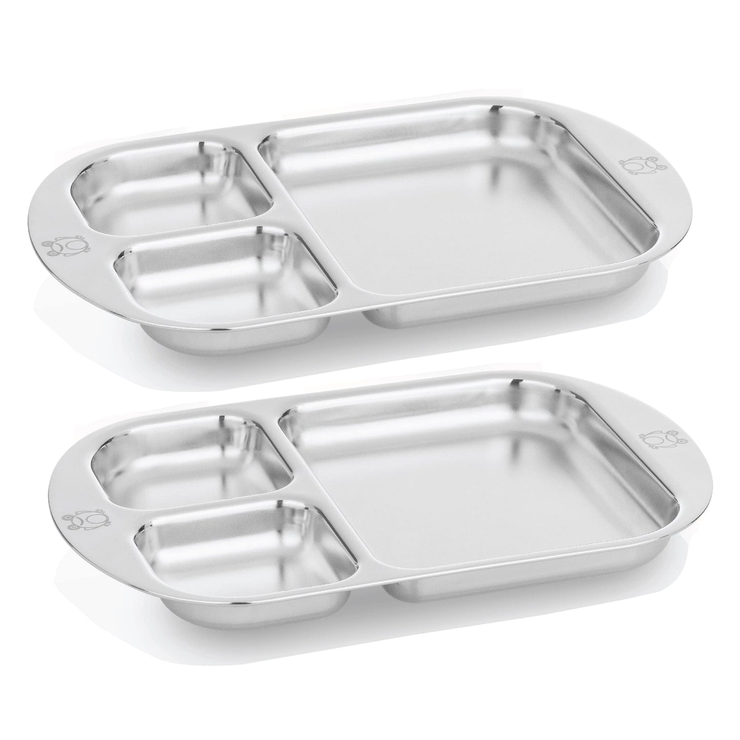 Kiddobloom Children Stainless Steel Divided Plates (2 Pc) - Frog