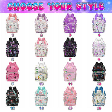 M Yescustom Custom Diaper Bag Backpack For Girls Large Capacity With Pockets Pink Animal Personalized Baby Diaper Bags For Mom W