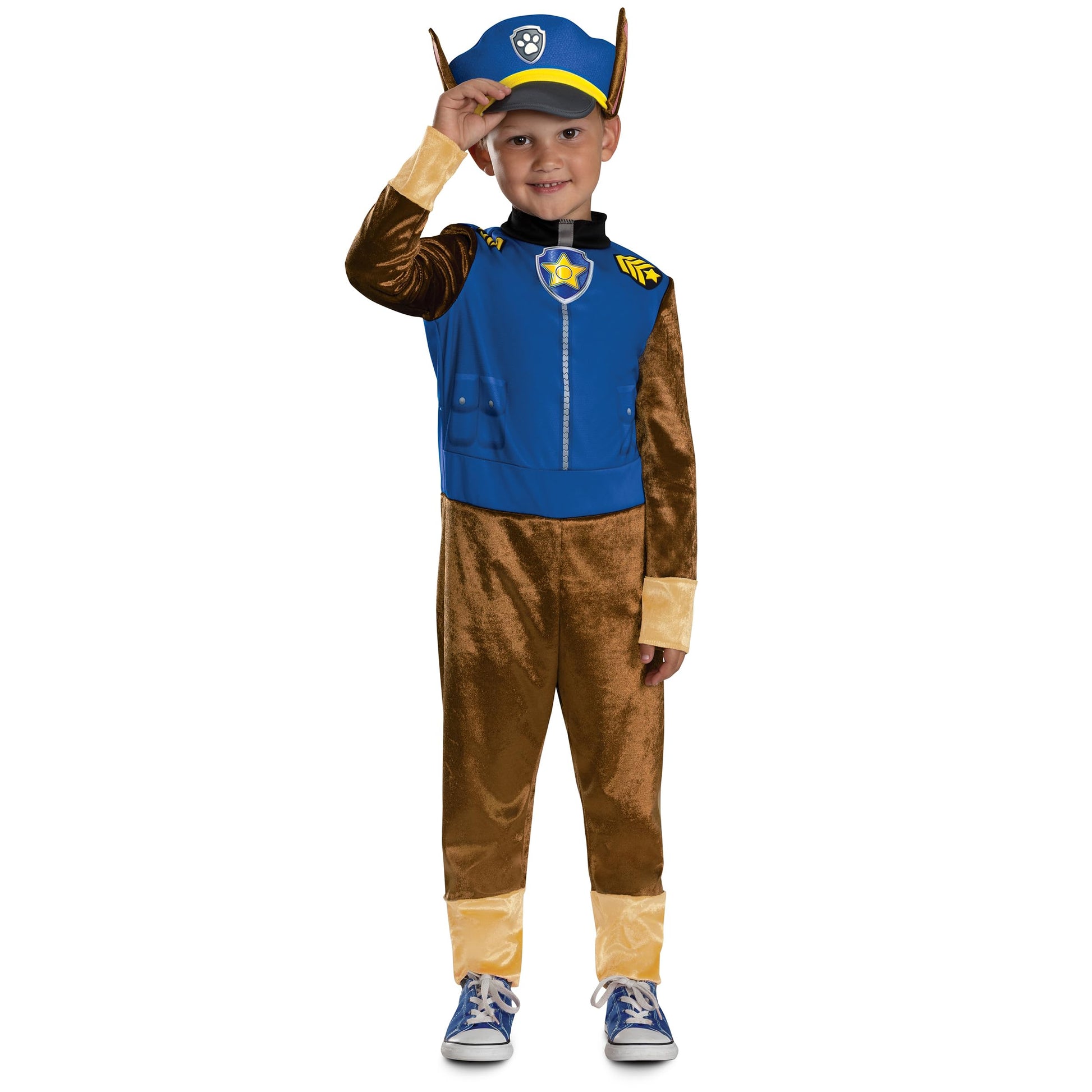 Disguise Paw Patrol Chase Toddler Costume, Official Paw Patrol Chase Costume Outfit with Headpiece, Child Size (2T)