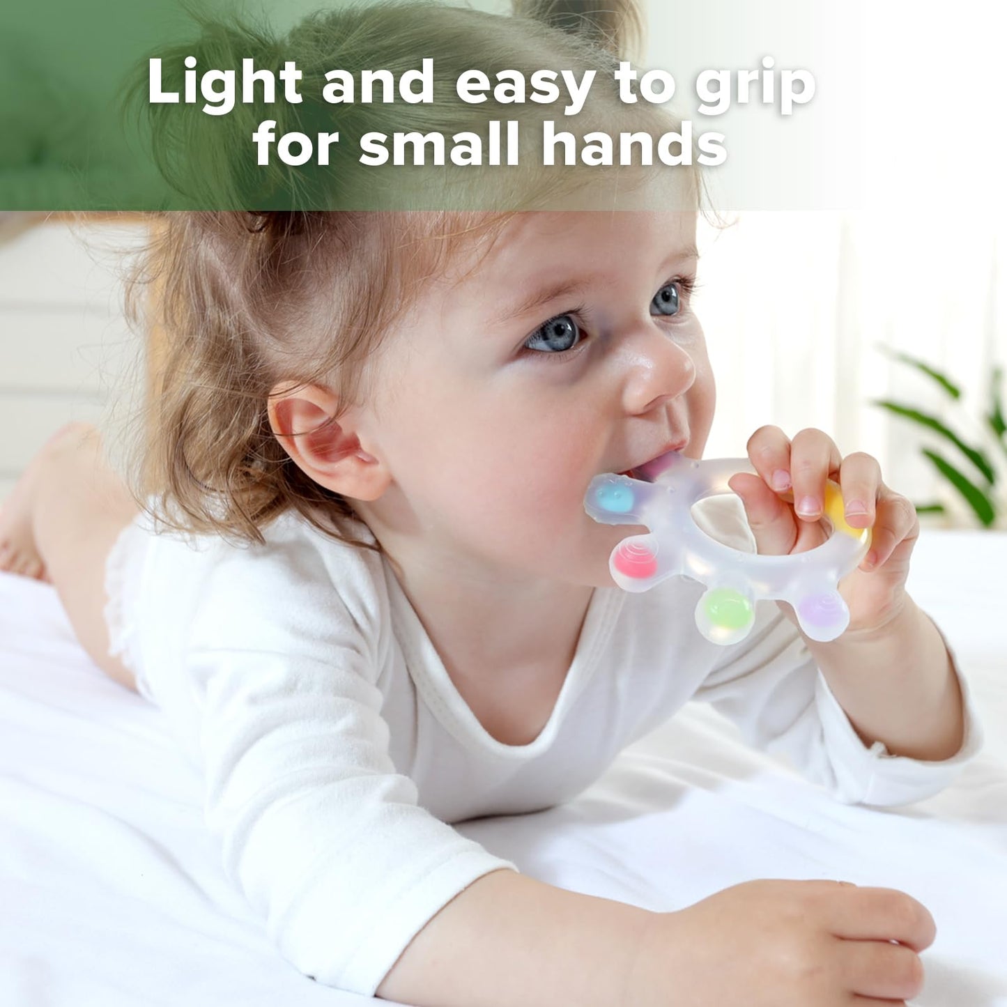 Haakaa Palm Teether - Soft Silicone Baby Soothing Teether Pacifier - Frozen Teething Toy for 3M+ Babies - BPA Free (1 Pack)