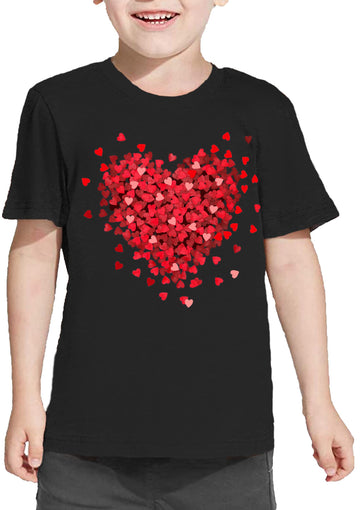 Toddler Valentine'S Day Shirts Boys Girls Love Heart Graphic T-Shirt Valentine Short Sleeve Tee Tops Black