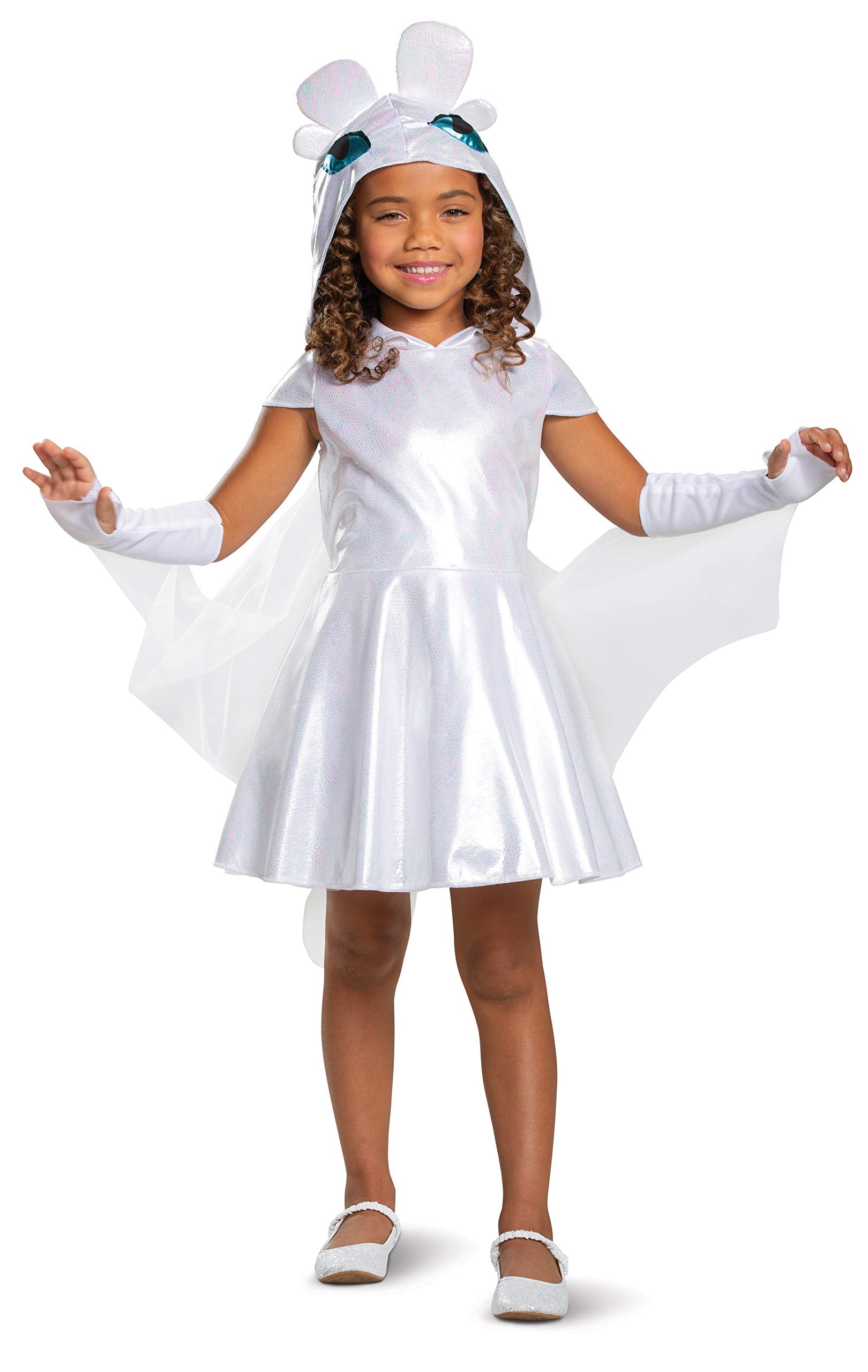 Disguise How To Train Your Dragon Girls Light Fury Classic Costume Size 7/8, White