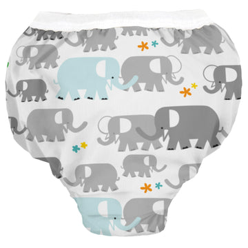 Kushies Baby Waterproof Training Pant (33-38 Pounds), White Elephants, Large