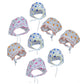 Beupeu Soft Pure Cotton Printed Cap/Hat/Topi With Tai Knot And Bonnet For Unisex Baby 03 Months(Pack Of 8) White