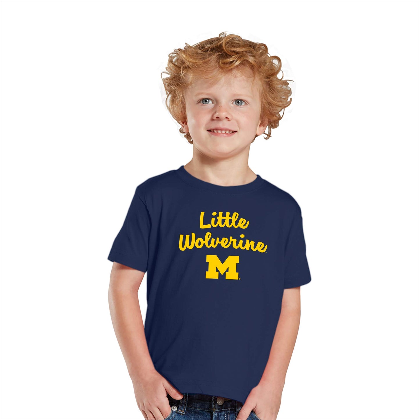 Ugp Campus Apparel Ts1224 - Michigan Wolverines Little Wolverine Toddler T Shirt - 3T - Navy