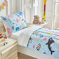 Joyreap 4 Piece Toddler Bedding Set- Ocean Theme Blue Design, Microfiber Toddler Bedding Comforter Set For Kids Boys Girls