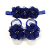 Ld Dress Baby Girl Foot Flower + Headband (Royal Blue)